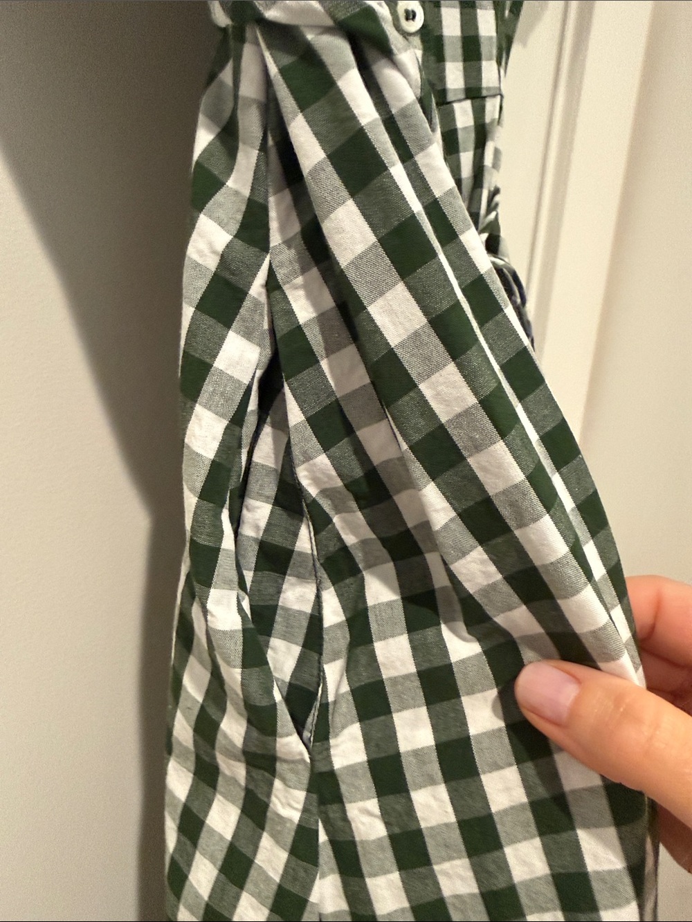 Zara Green and White Gingham Midi Shirt Dress - Picture 2 of 3